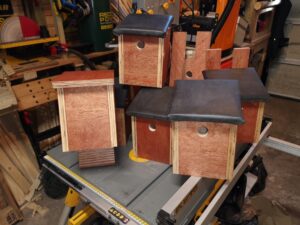 Bird Boxes made from reclaimed materials